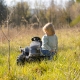 SMOBY Traktor XL Czarny na Pedały z Przyczepką