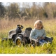 SMOBY Traktor XL Czarny na Pedały z Przyczepką