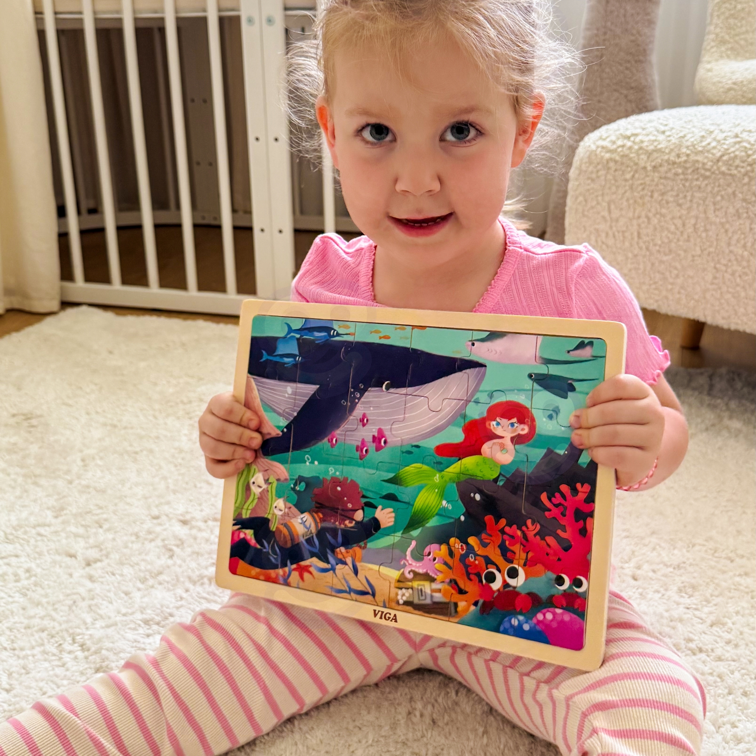 Drewniane puzzle układanka 24 el. sekrety morza