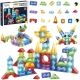 WOOPIE Magnetyczne Klocki Konstrukcyjne Montessori 3D 63 Elementy
