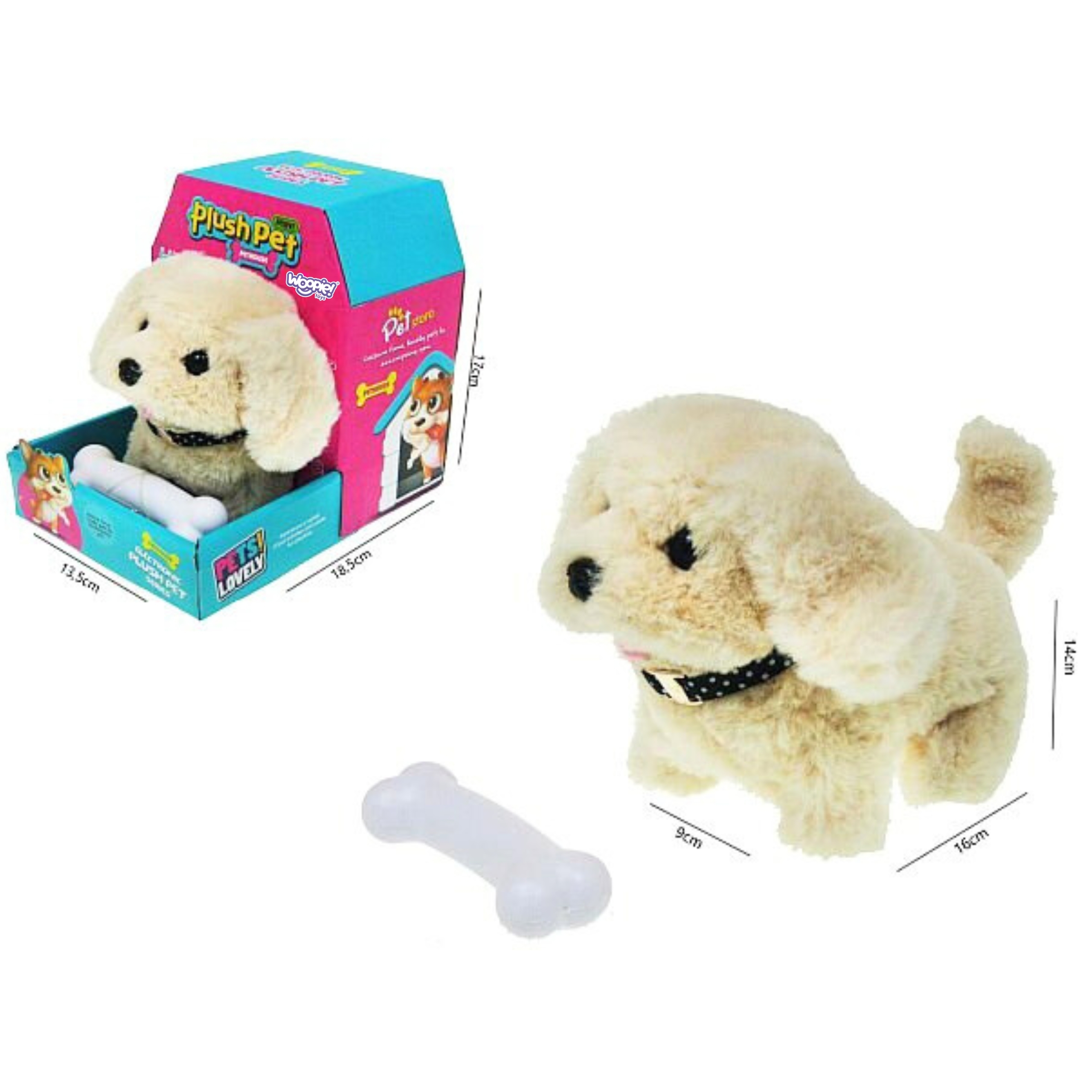 Piesek interaktywny pluszak z kością bichon golden retriever