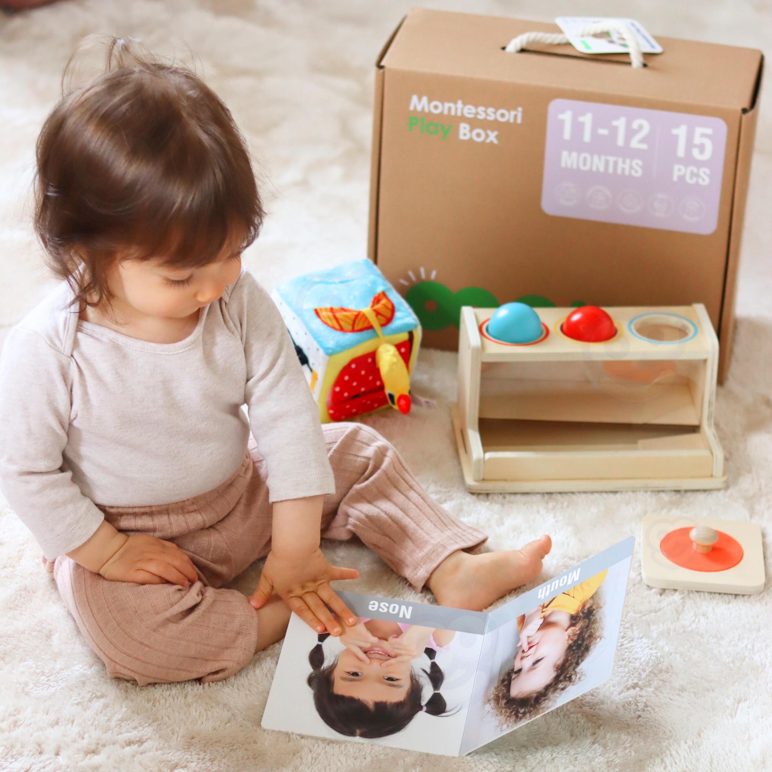 Box pudełko xxl montessori edukacyjne 5w1 sensoryczne 11-12 mies