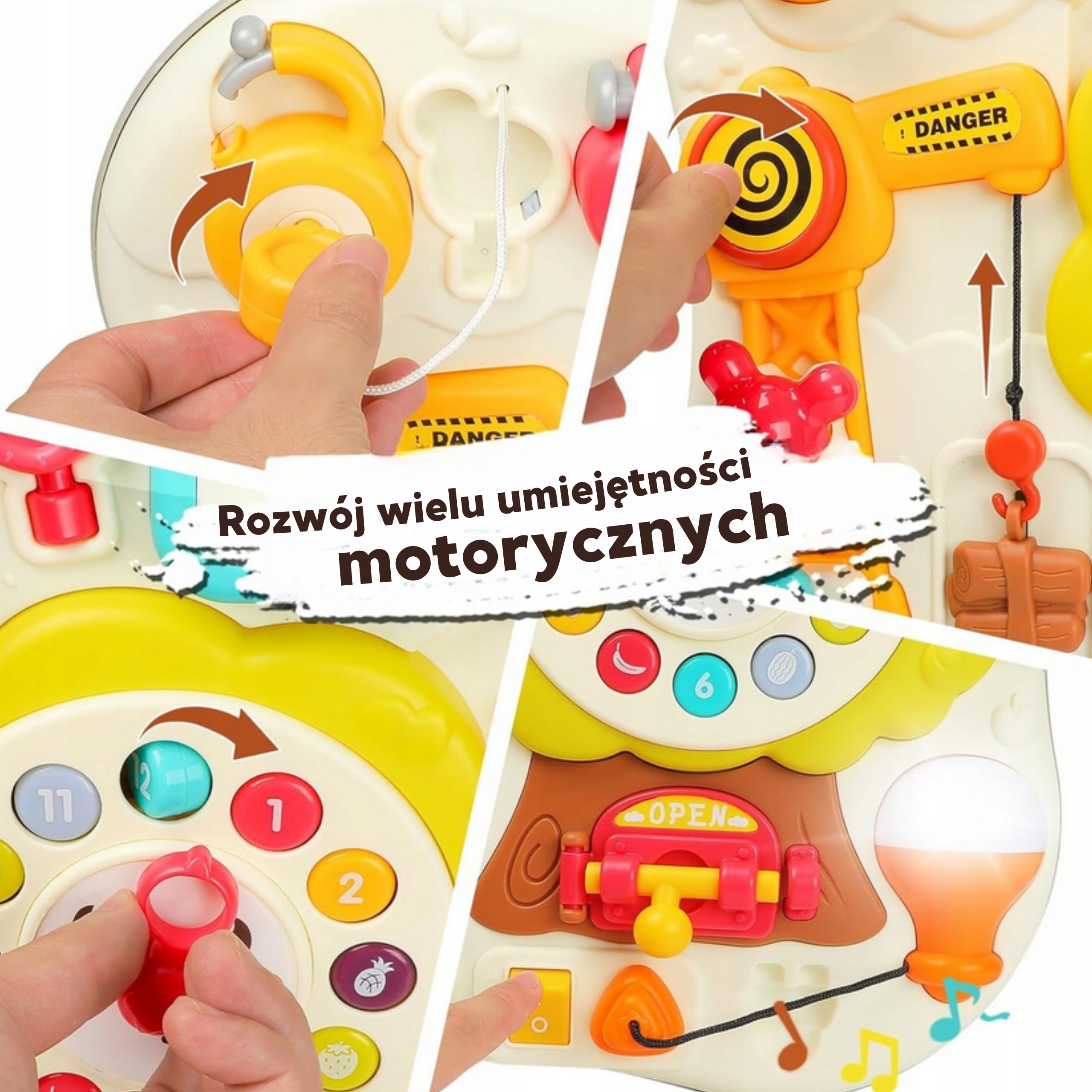 WOOPIE Tablica Montessori Manipulacyjna Sensoryczna Interaktywna dla Malucha