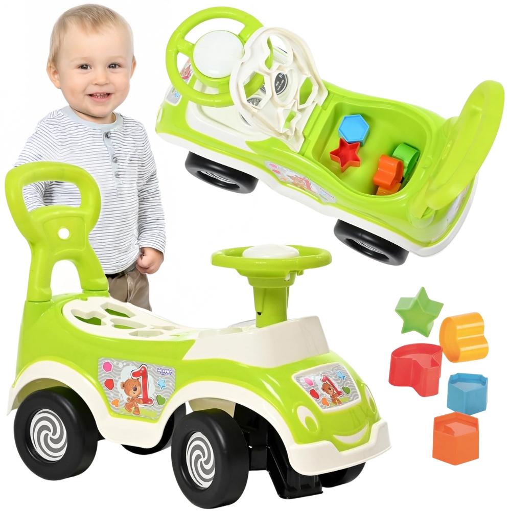 WOOPIE Jeździk 4w1 Sorter Pchacz Chodzik + Klakson Schowek