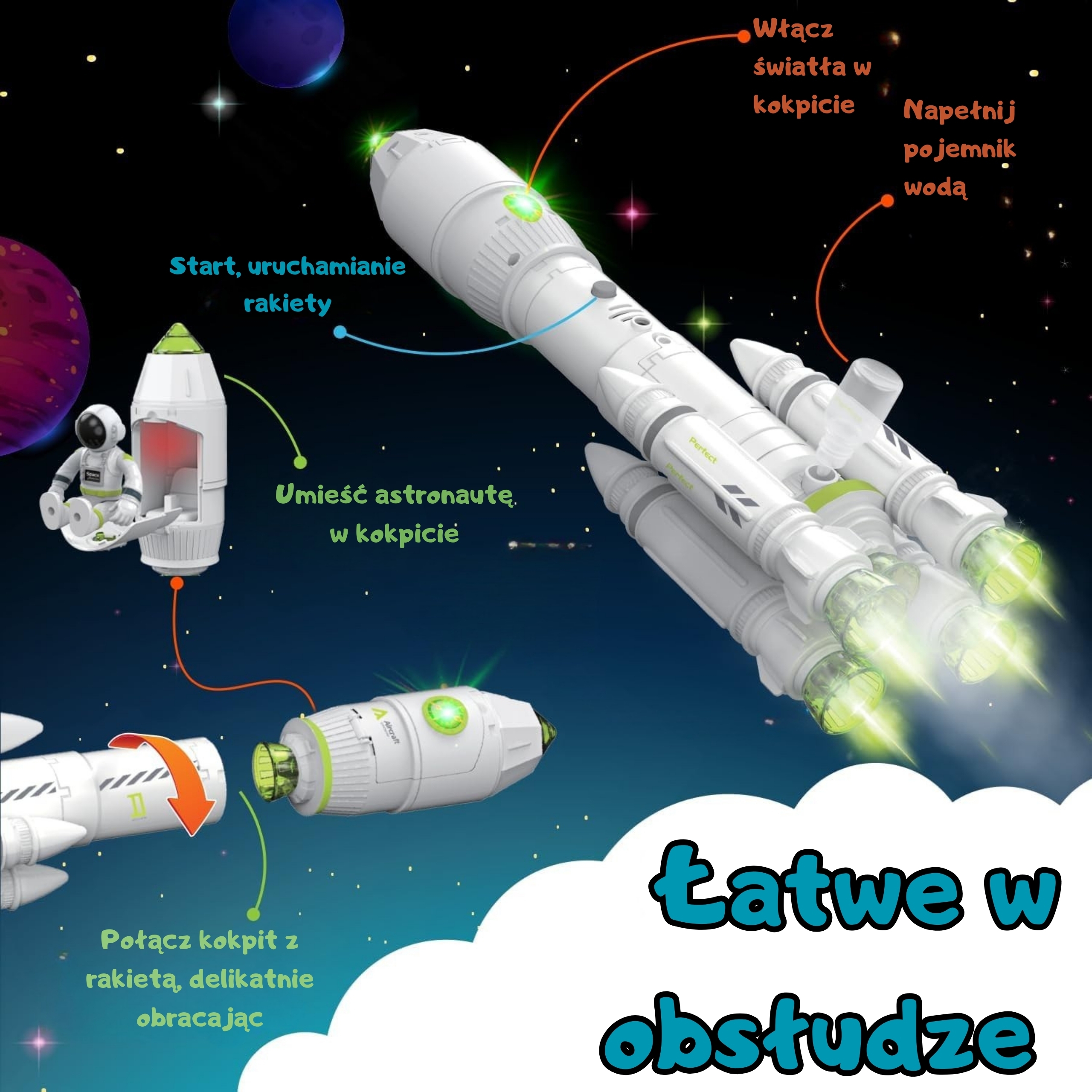 WOOPIE Interaktywna Rakieta Kosmiczna Space Set