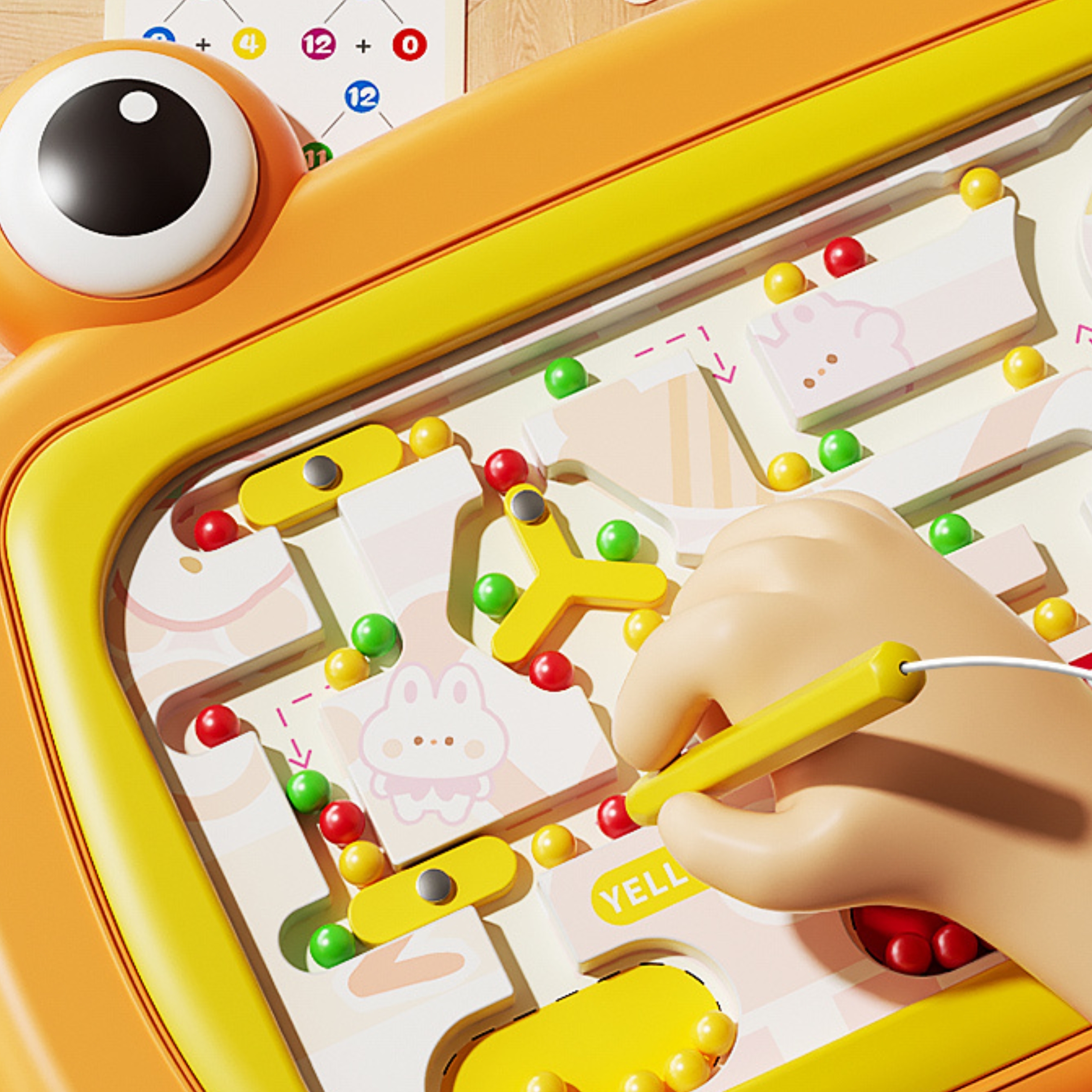 WOOPIE Tablica Magnetyczna Montessori Labirynt Krab Pomarańczowa