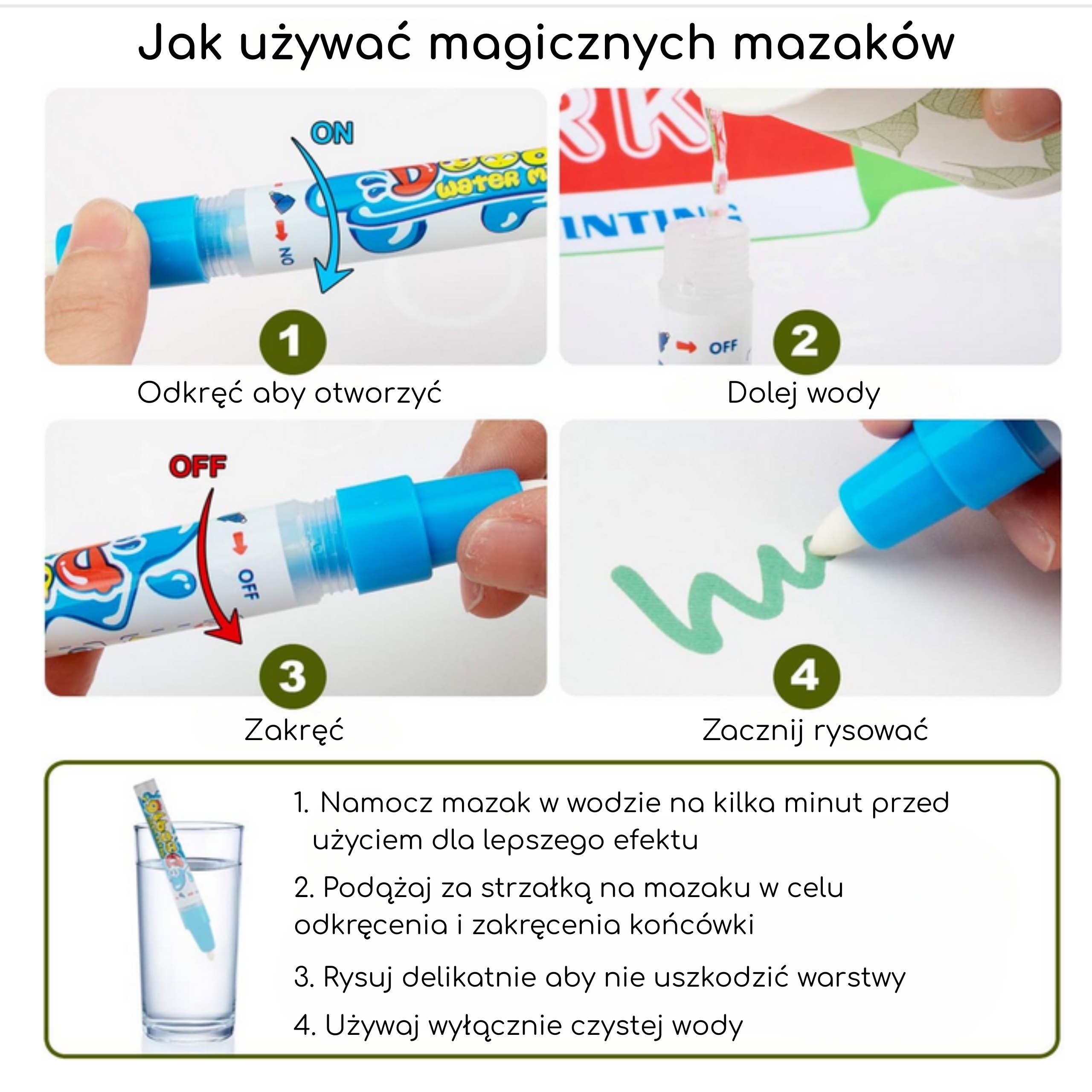 Mata wodna do malowania 2w1 xxl dwustronna zwierzęta - 5 z 9