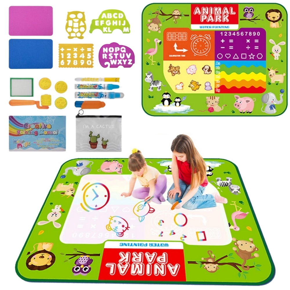 Mata wodna do malowania 2w1 xxl dwustronna zwierzęta - Oto niezwykła edukacyjna mata wodna Animal Park marki Woopie – kolorowa,...