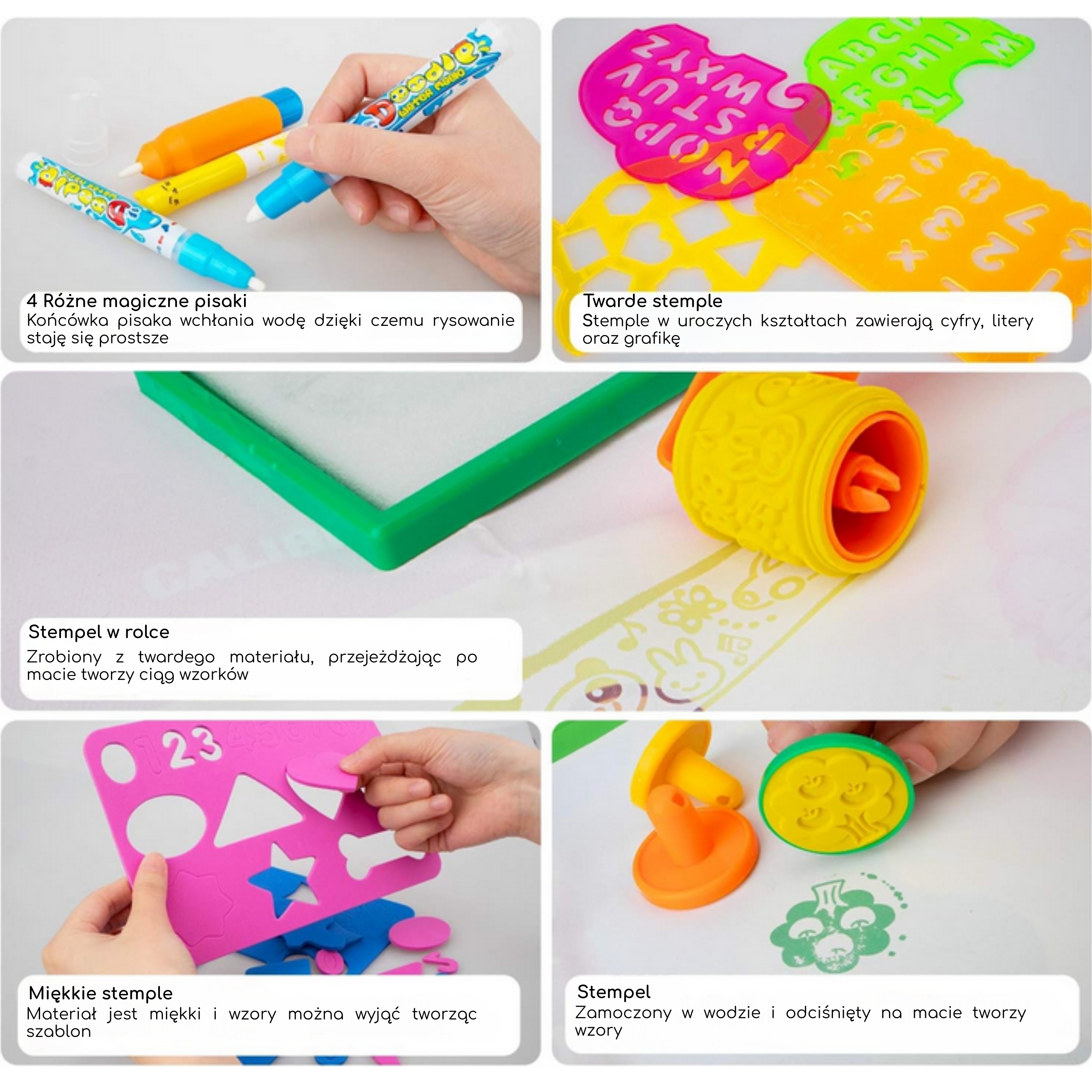 Mata wodna do malowania 2w1 xxl dwustronna zwierzęta - 7 z 9