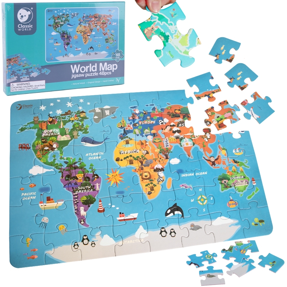 CLASSIC WORLD Puzzle Drewniane Mapa Świata