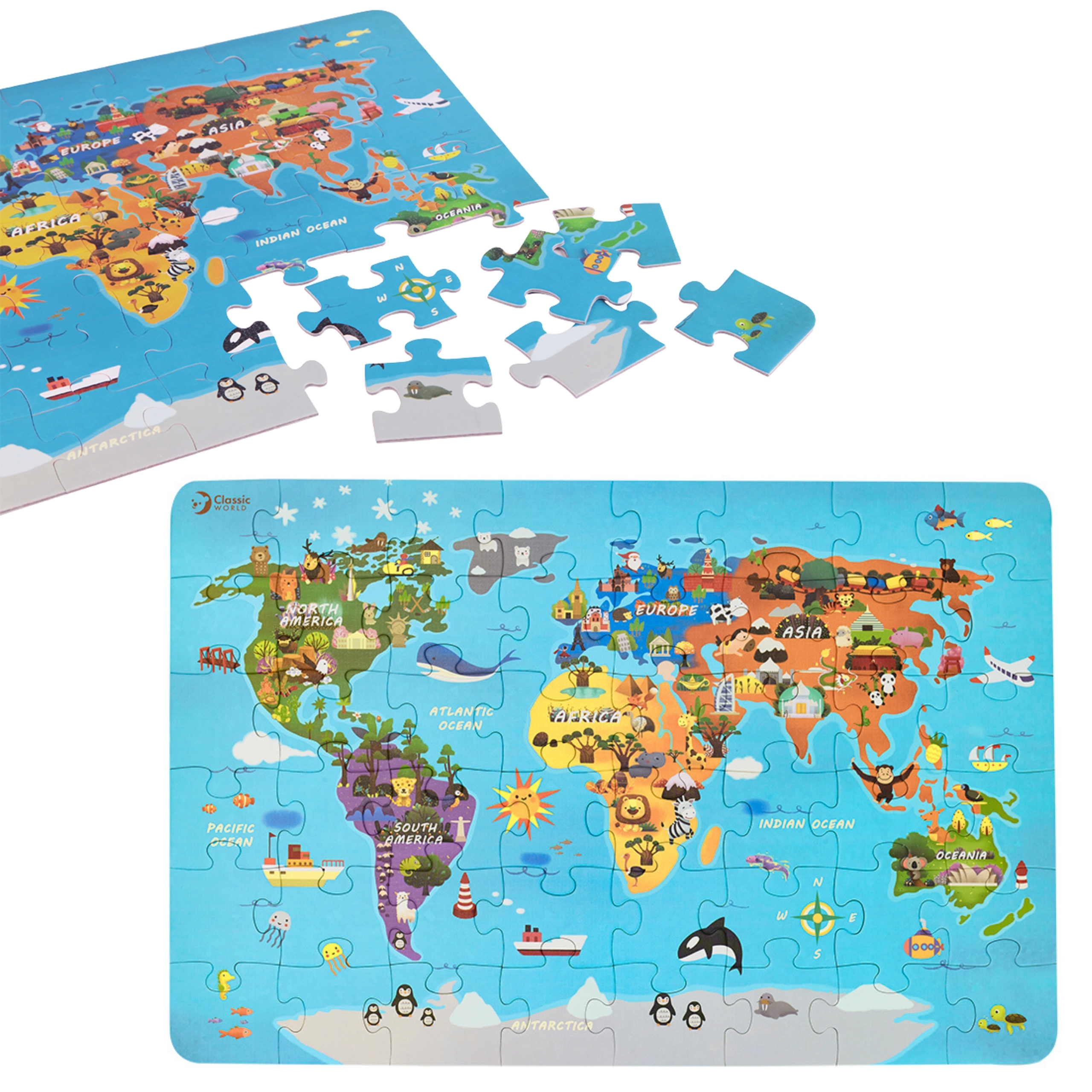 CLASSIC WORLD Puzzle Drewniane Mapa Świata