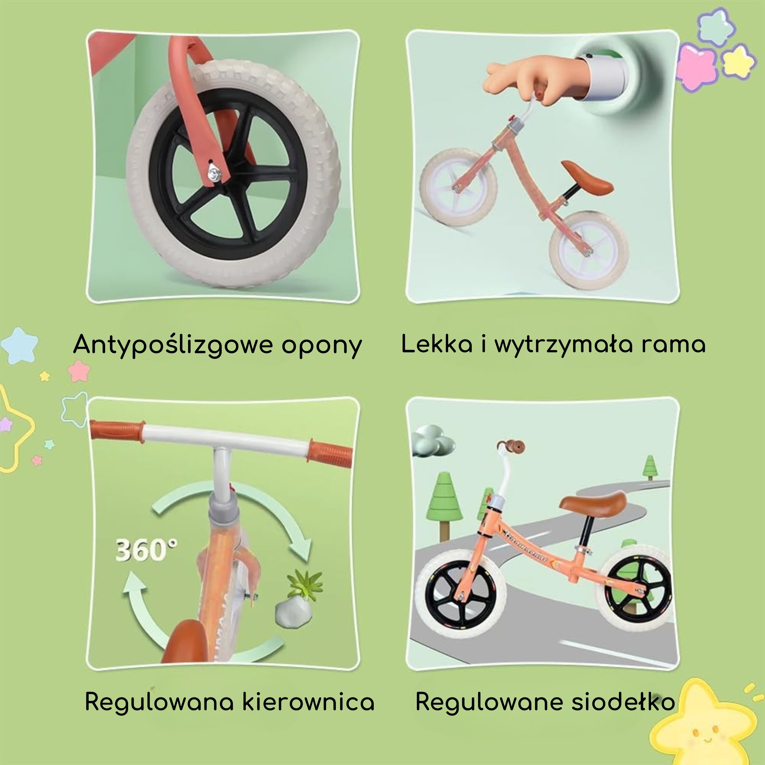 Rowerek Biegowych Dziecięcy Pomarańczowy – Lekki, Bezpieczny, Wytrzymały