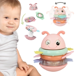 WOOPIE Wańka Wstańka Zabawka Sensoryczna 2w1 Grzechotka Gryzak Żółta