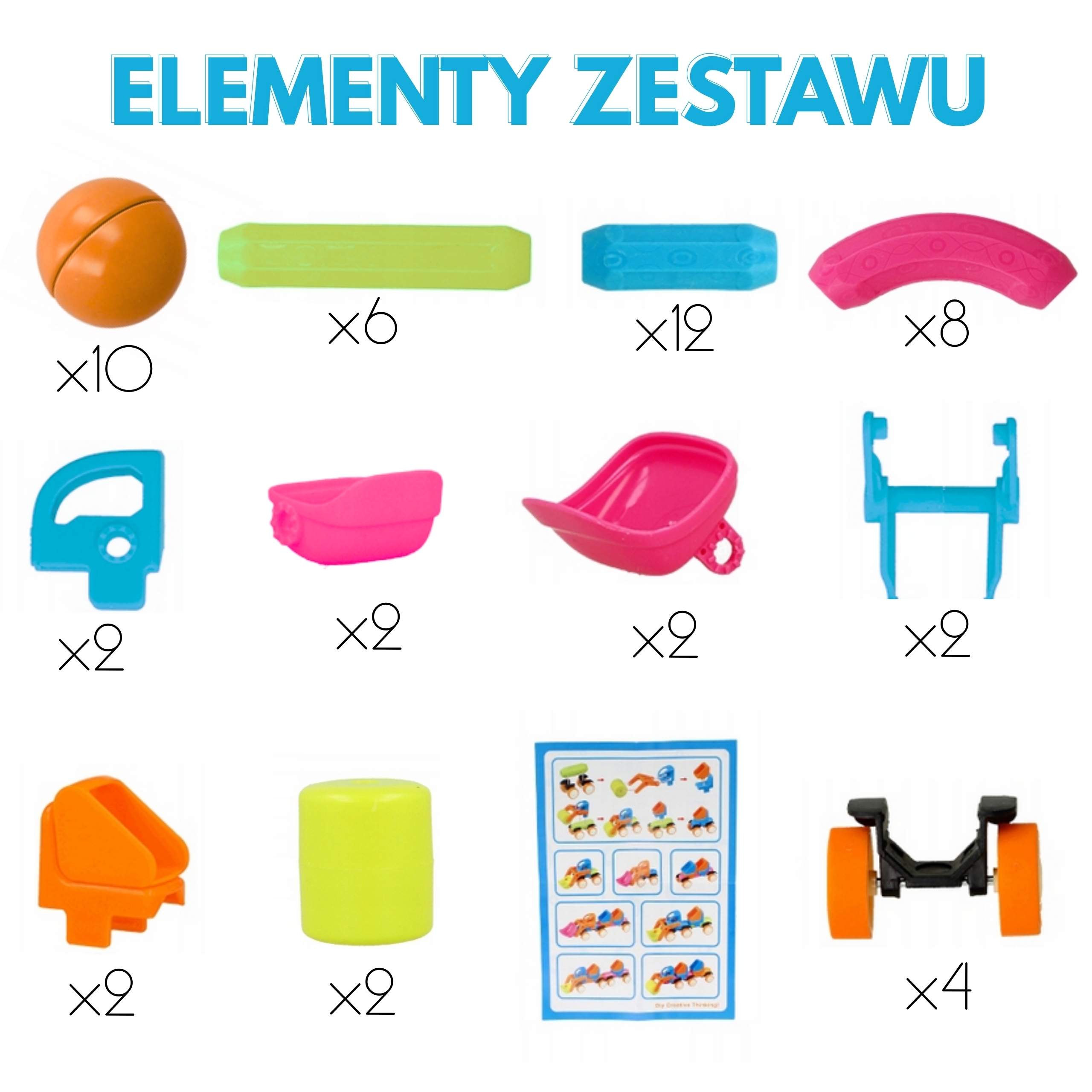 WOOPIE Magnetyczne Klocki Konstrukcyjne Pojazdy 52 el.