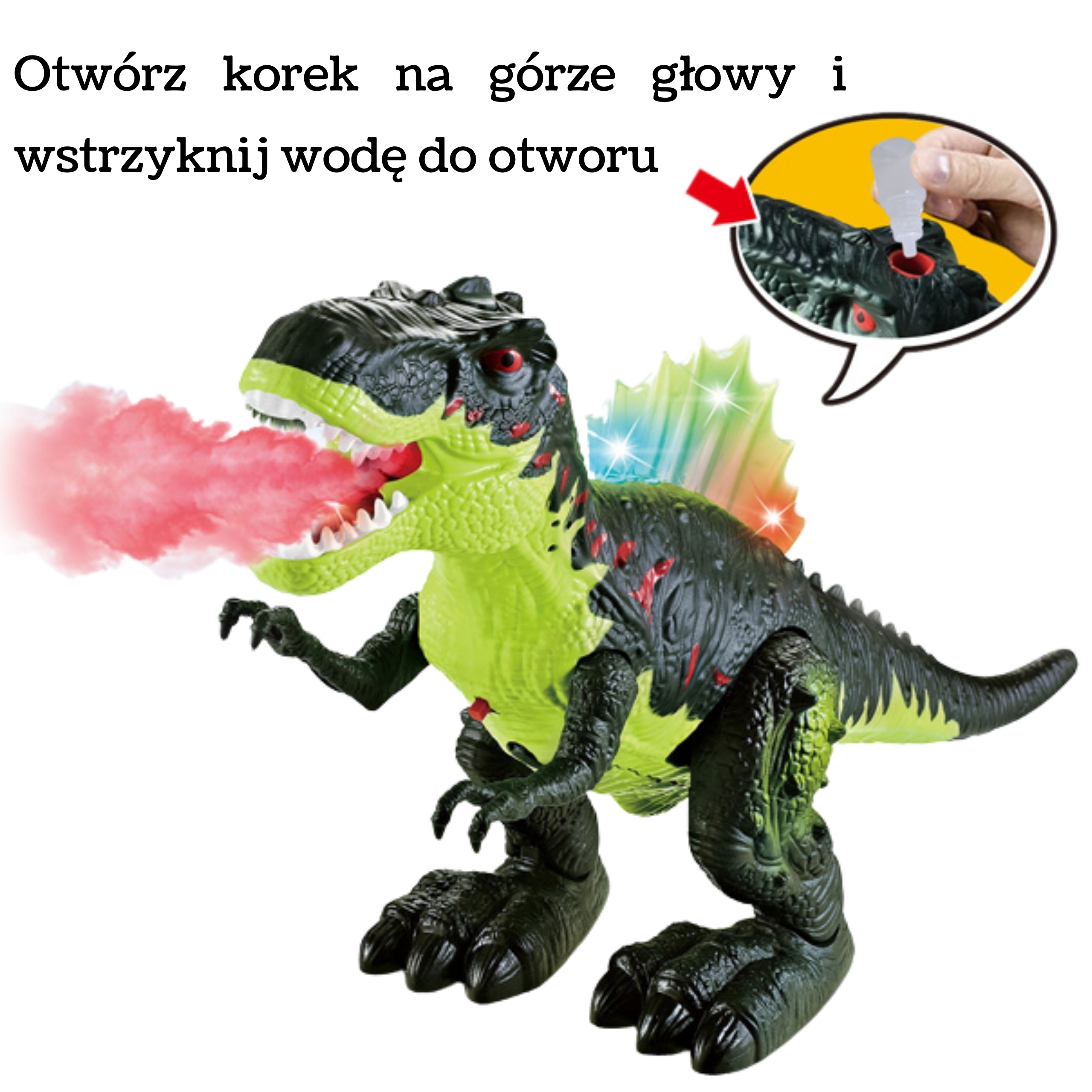 WOOPIE Chodzący Dinozaur Tyrannosaurus Rex Efekty Świetlne i Dźwiękowe