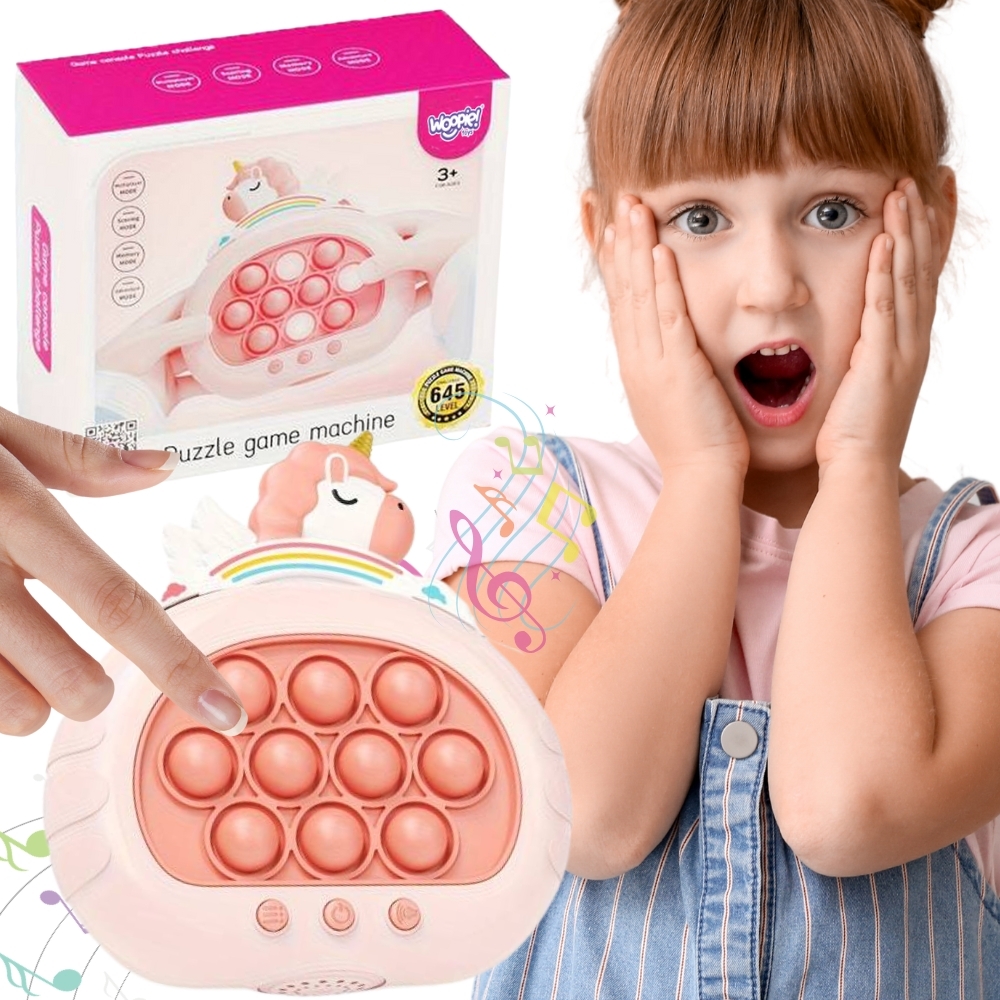WOOPIE Gra POP IT Elektryczna Antystresowa Zręcznościowa Jednorożec