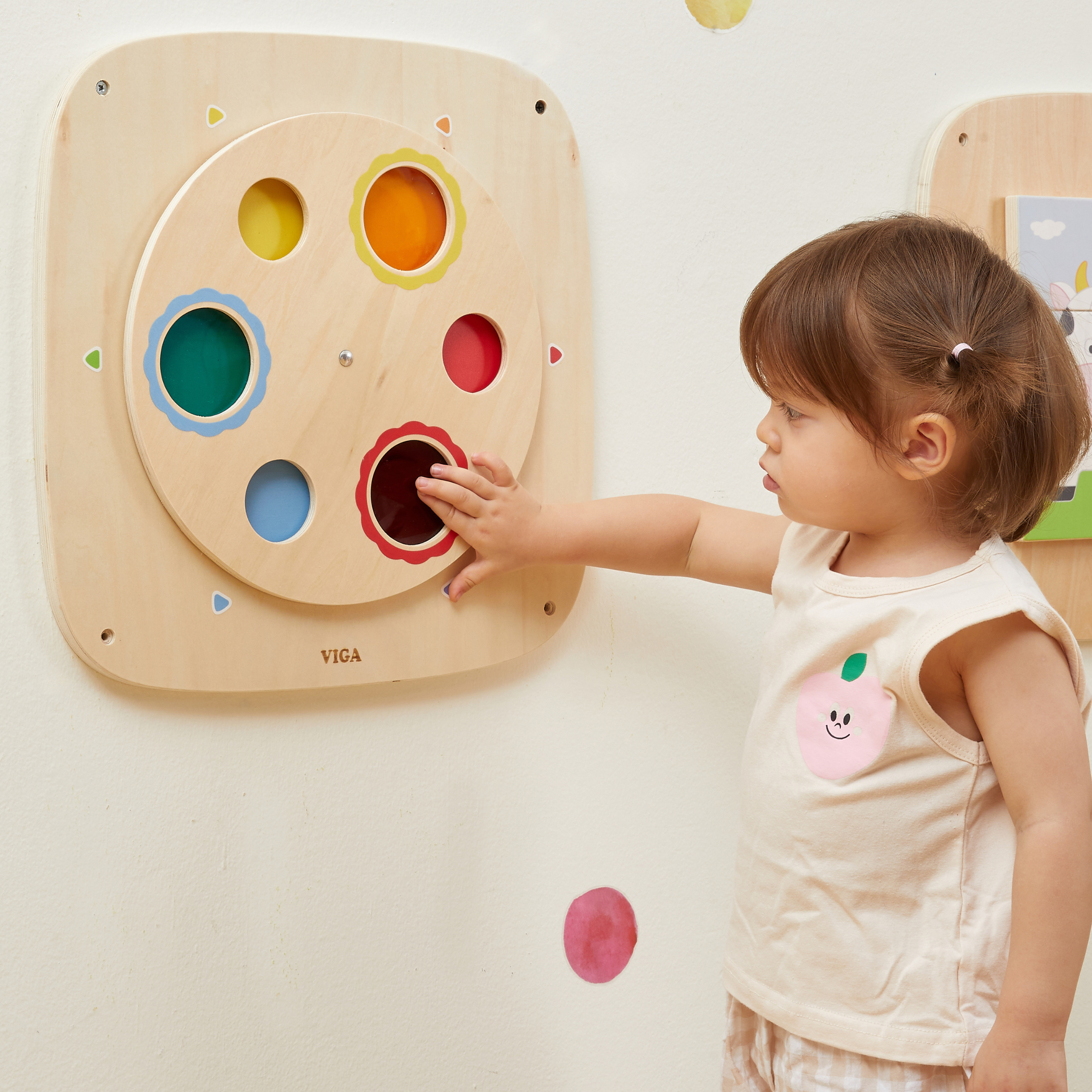 VIGA Drewniana Tablica Manipulacyjna Sensoryczna Mieszanie Kolorów