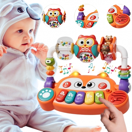 WOOPIE Interaktywne Pianino Edukacyjne Lisek LED Grzechotki