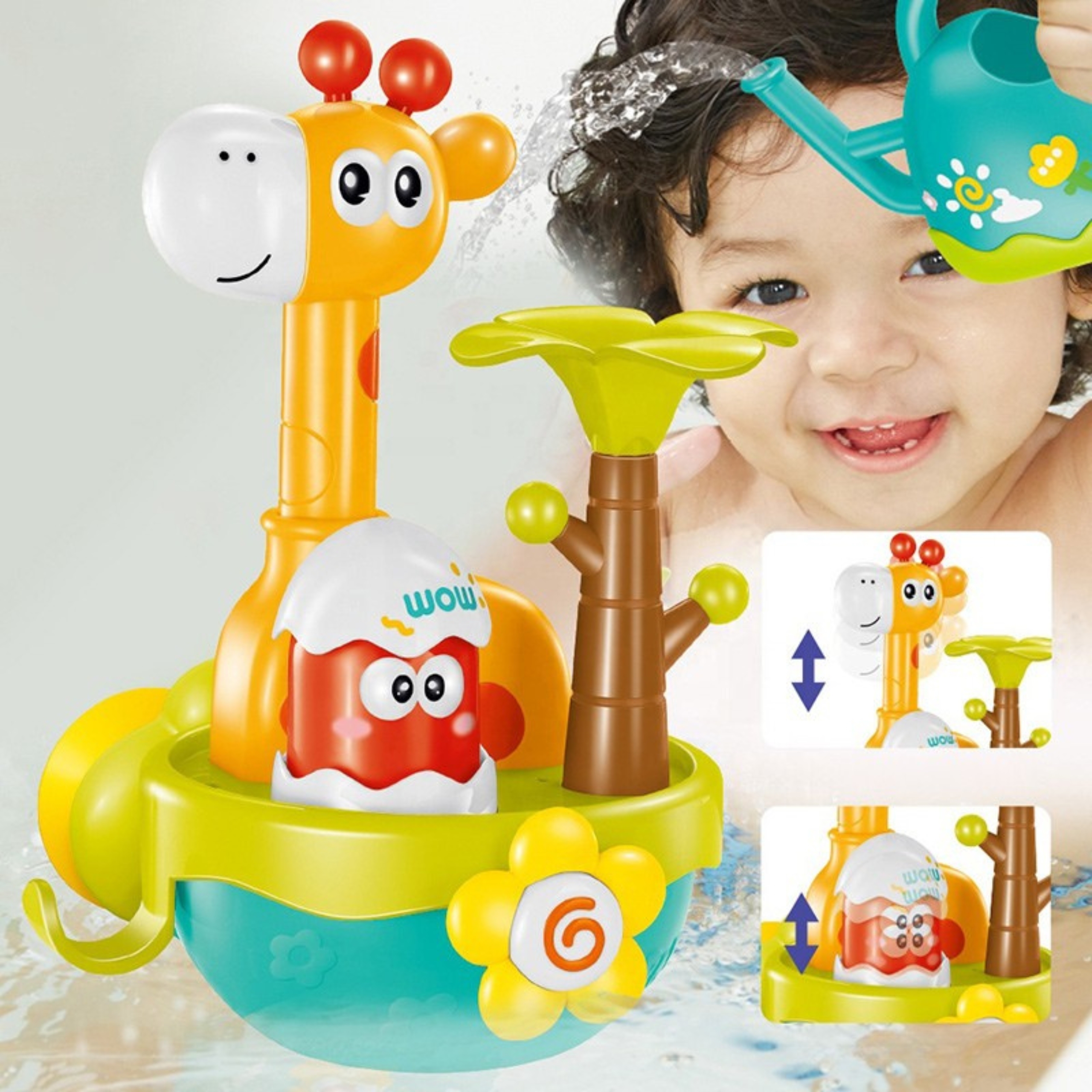 WOOPIE BABY Zabawka do Kąpieli Żyrafa z Lejkiem na Przyssawke