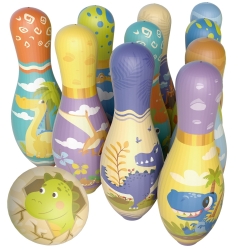 WOOPIE Gra Zręcznościowa Kręgle Miękkie Soft Dinozaury Zestaw 12el.