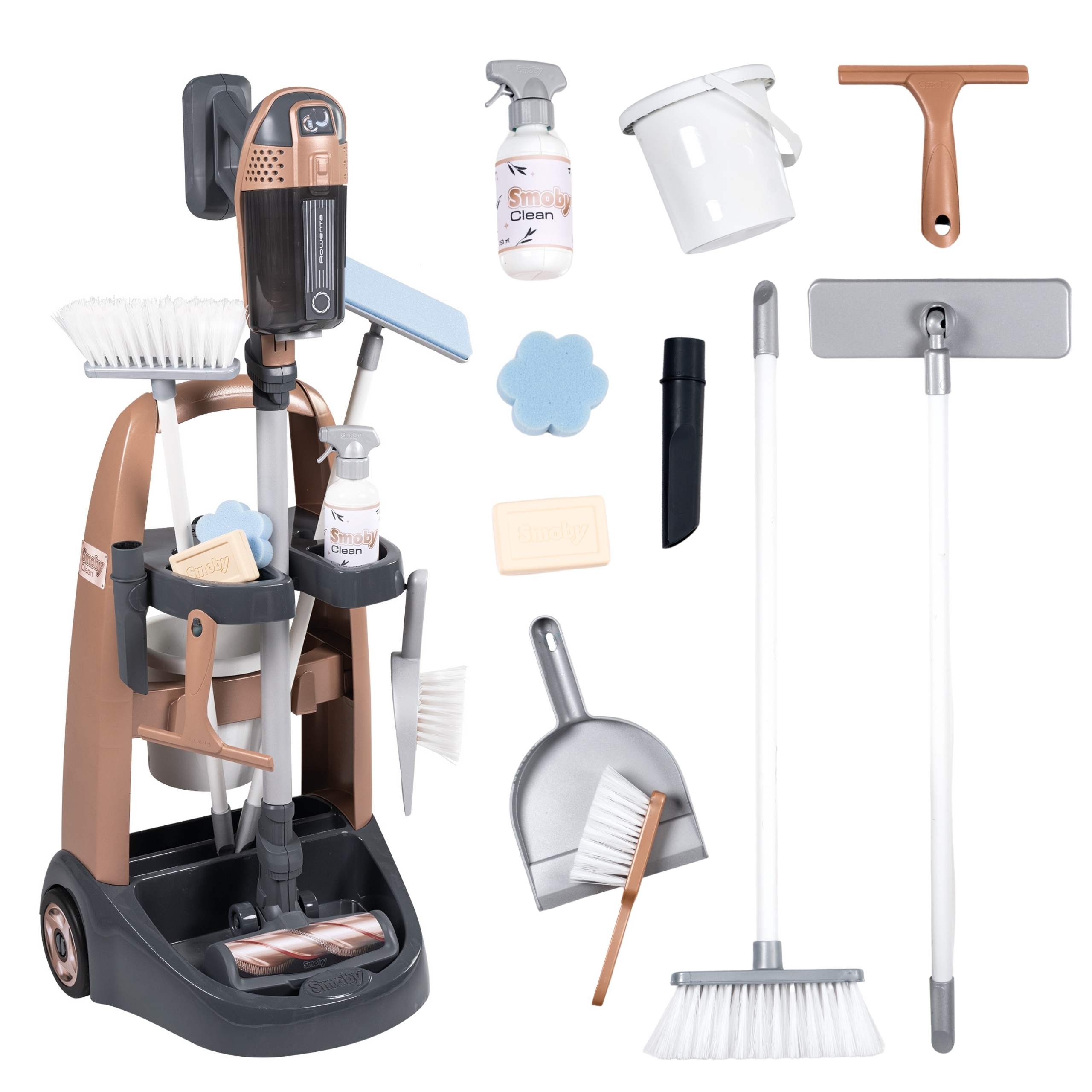 SMOBY Rowenta Wózek do Sprzątania z Odkurzaczem