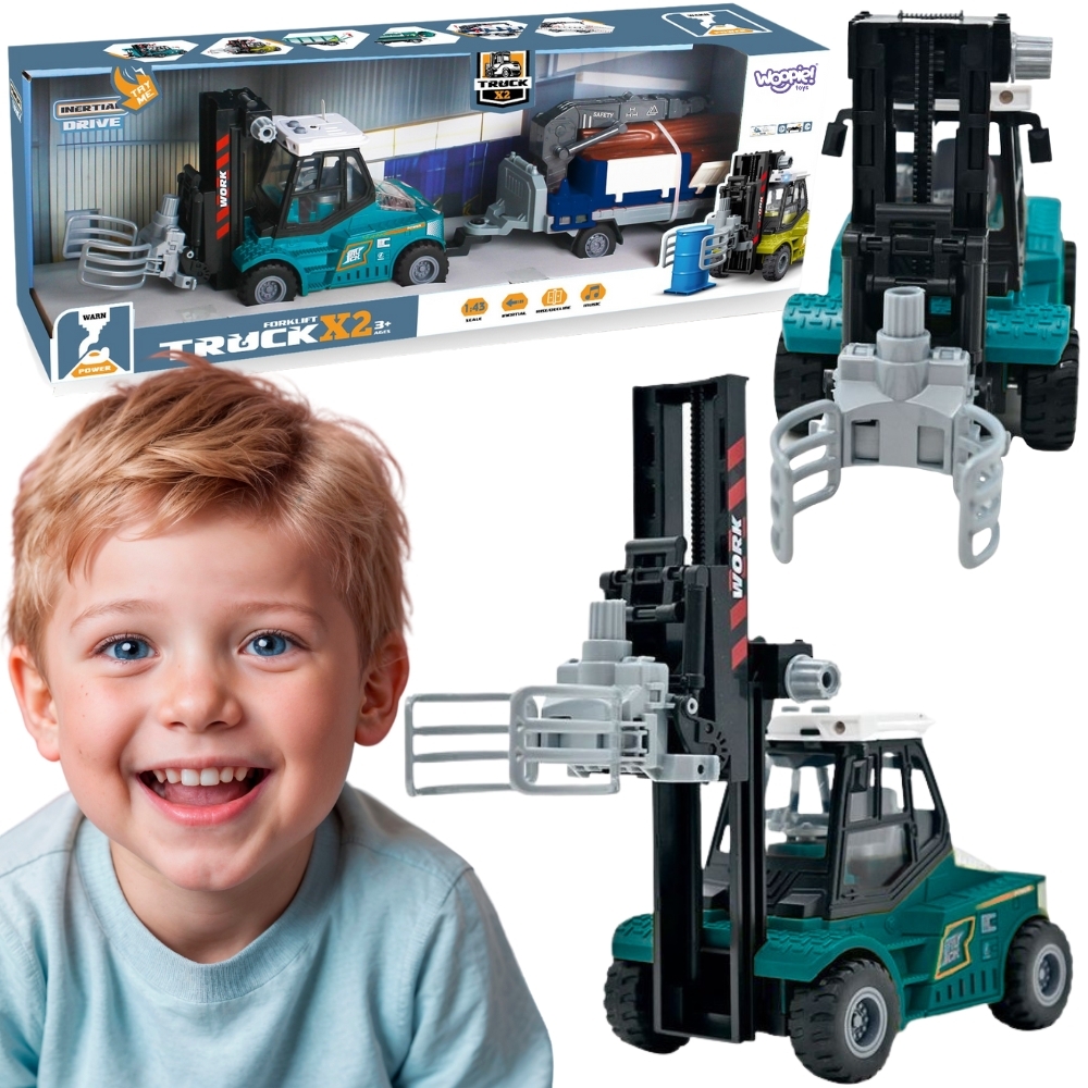 WOOPIE Wózek Widłowy Zaciskowy z Przyczepą Dźwięki Światła