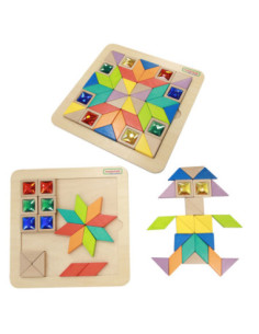 MASTERKIDZ Układanka Mozaika Nauka Kolorów i Kształtów Tangram