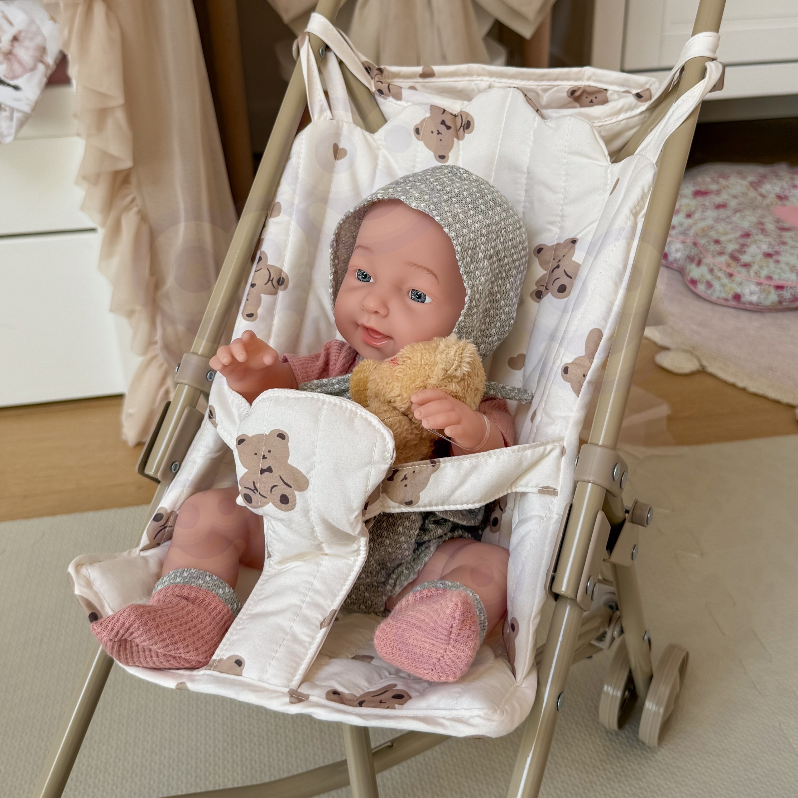 WOOPIE ROYAL Wózek Dla Lalek Spacerówka Vintage Teddy Bear