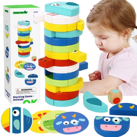 TOOKY TOY Jenga Zwierzęta Gra Zręcznościowa