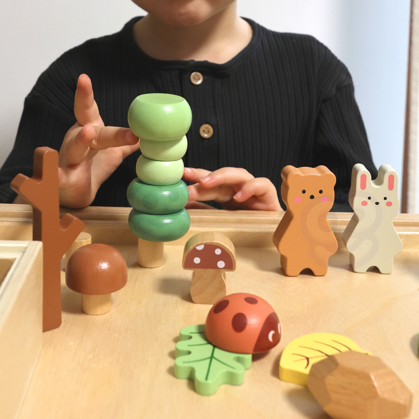 TOOKY TOY Zestaw Leśny Układanka w Stosy Klocki Figurki