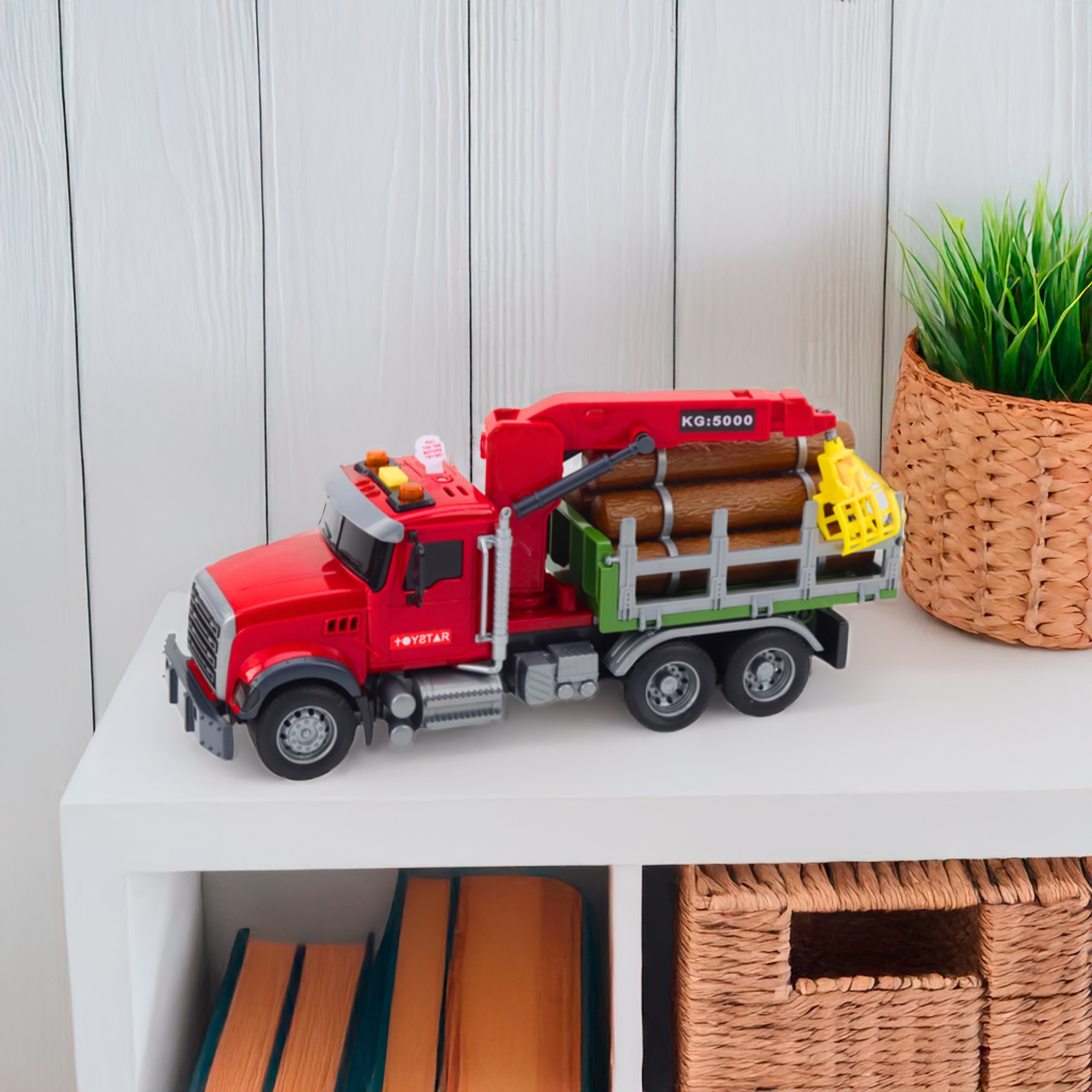 Ciężarówka z ruchomym dźwigiem do drewna dźwięk światła 1:14 - 2 z 7