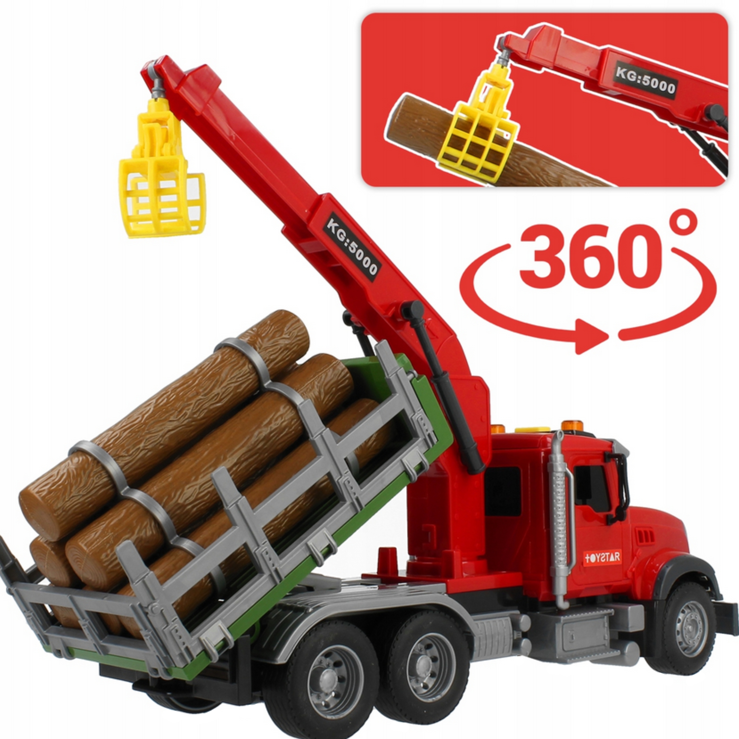 Ciężarówka z ruchomym dźwigiem do drewna dźwięk światła 1:14 - 4 z 7