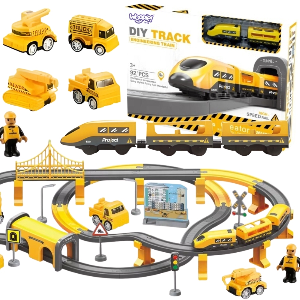 Kolejka elektryczna pendolino zestaw 92el. - Fascynujący zestaw kolejki elektrycznej marki Woopie to prawdziwe centrum...