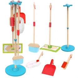 TOOKY TOY Drewniany Zestaw do Sprzątania dla Dzieci 6 el.