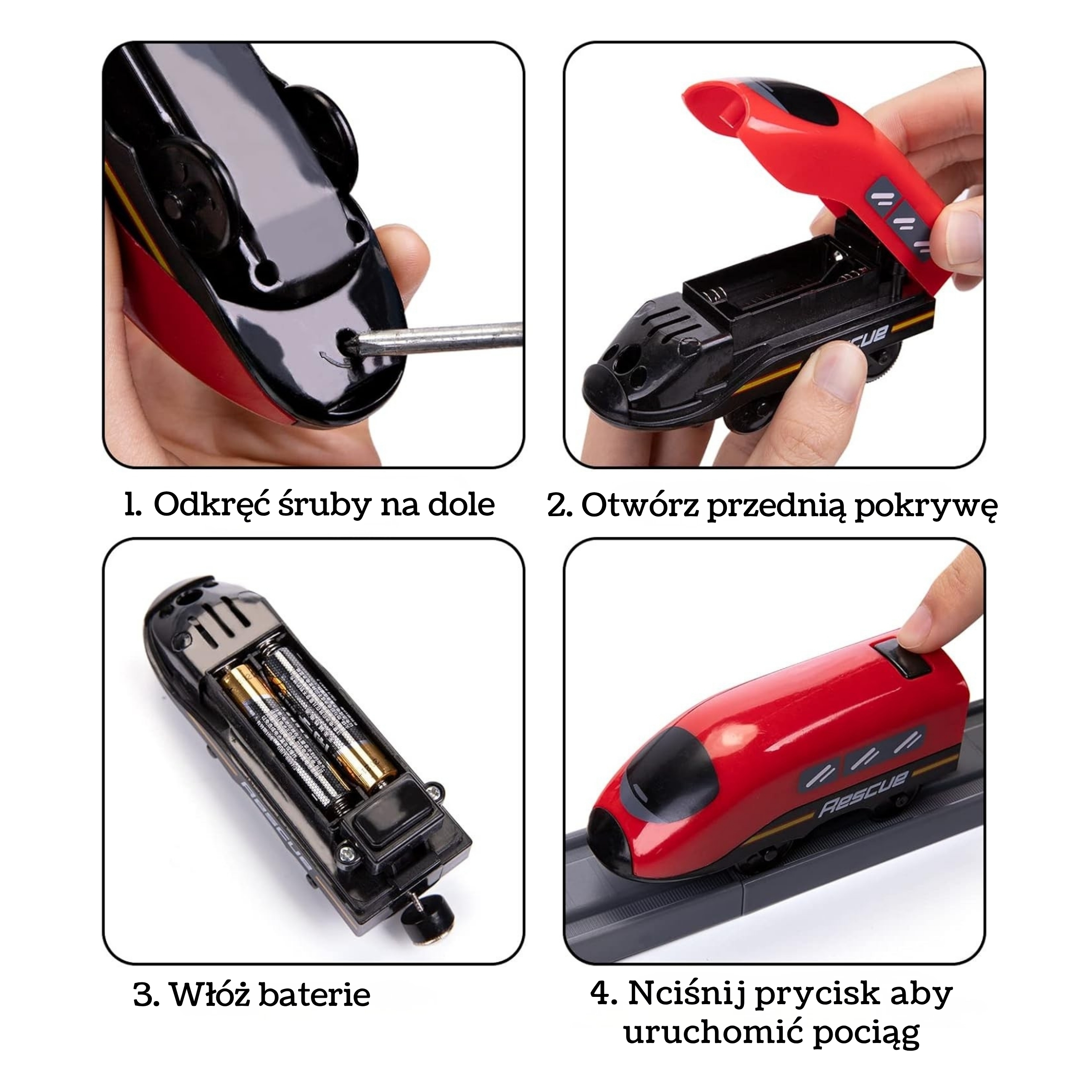 Zestaw kolejka elektryczna lokomotywa straż pożarna 66el. - 6 z 8