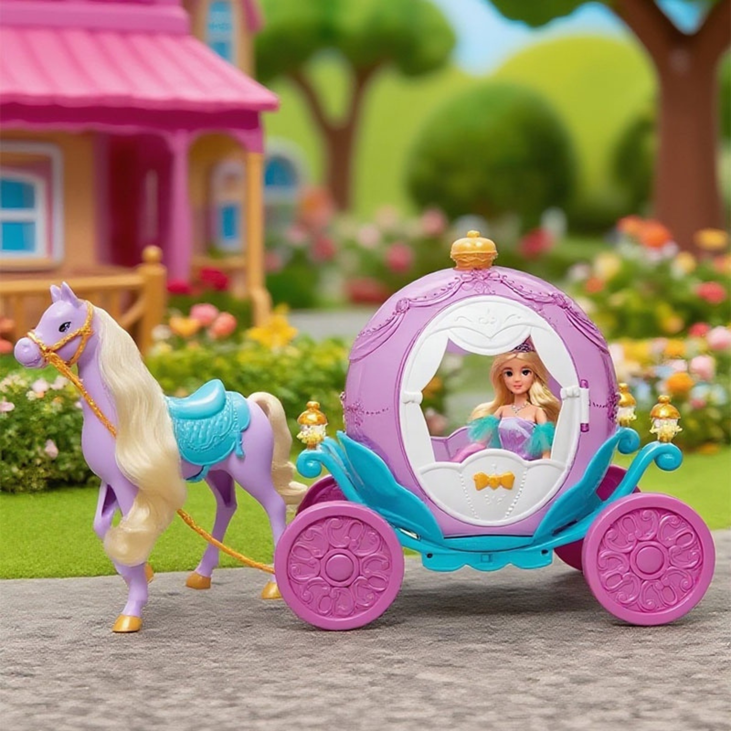 Lalka księżniczka lily i magiczny duży powóz karoca akcesoria - 2 z 5