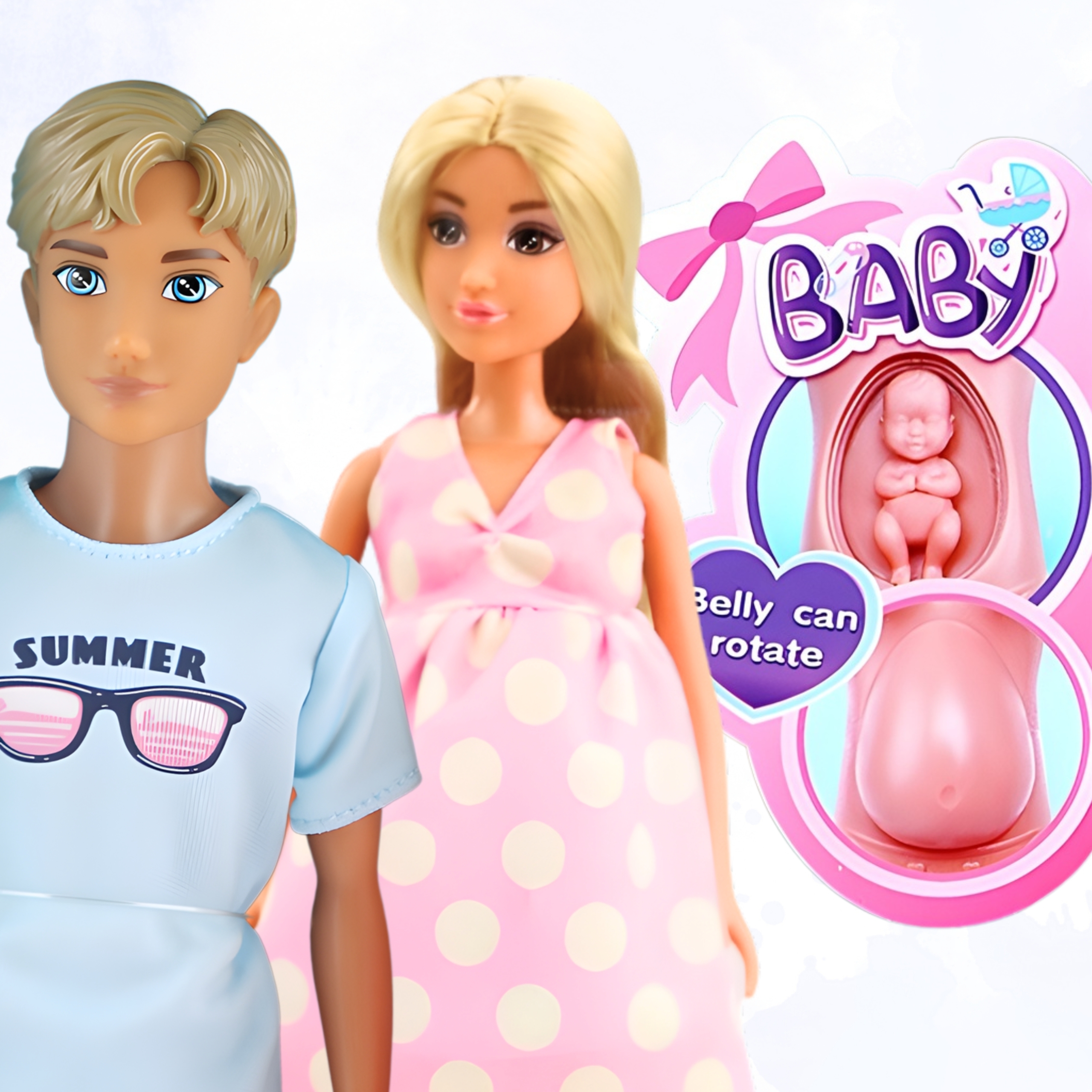 Zestaw lalek rodzina lily w ciąży tata niemowlak - 3 z 4