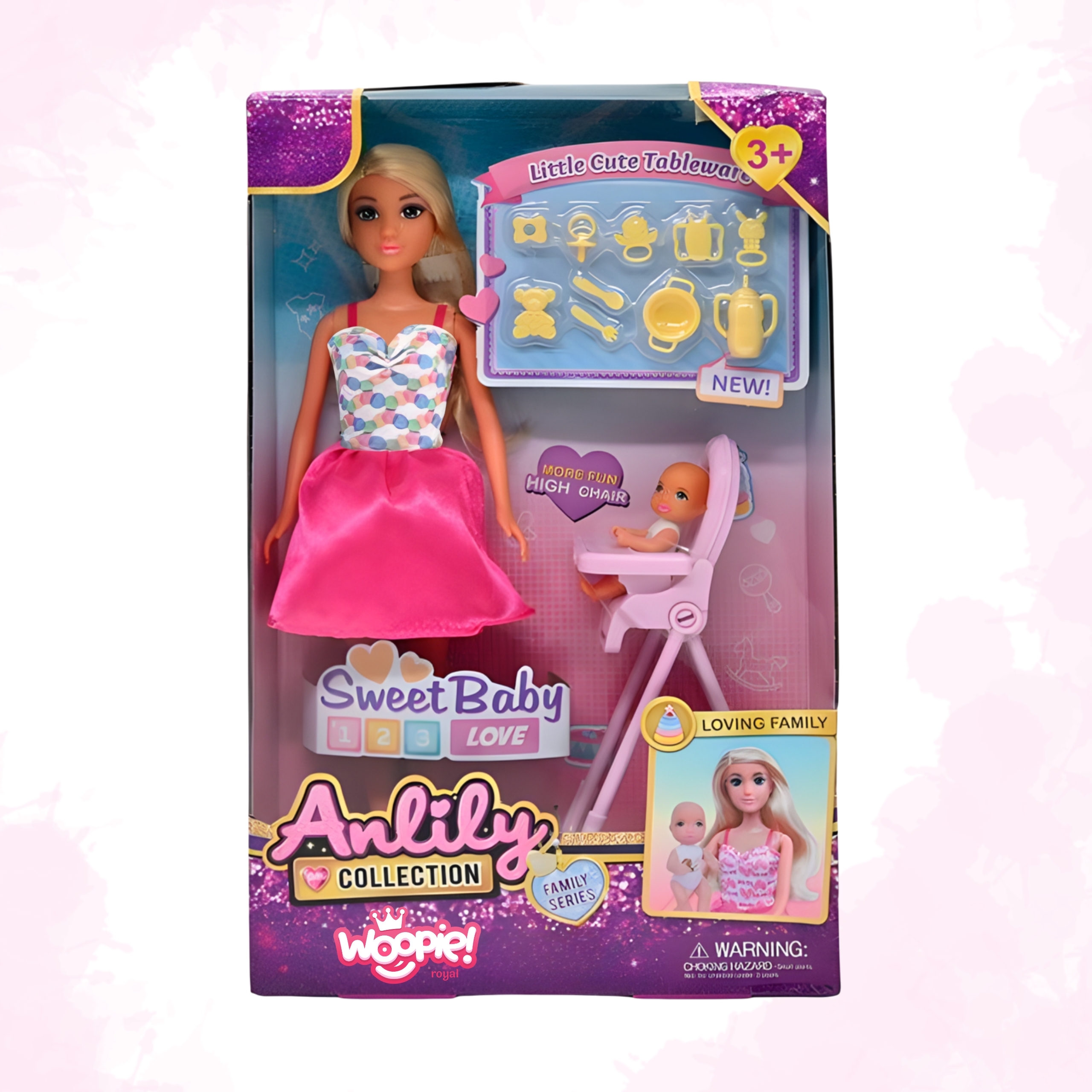 Lalka lily bobas krzesełko do karmienia zestaw akcesoria - 6 z 6