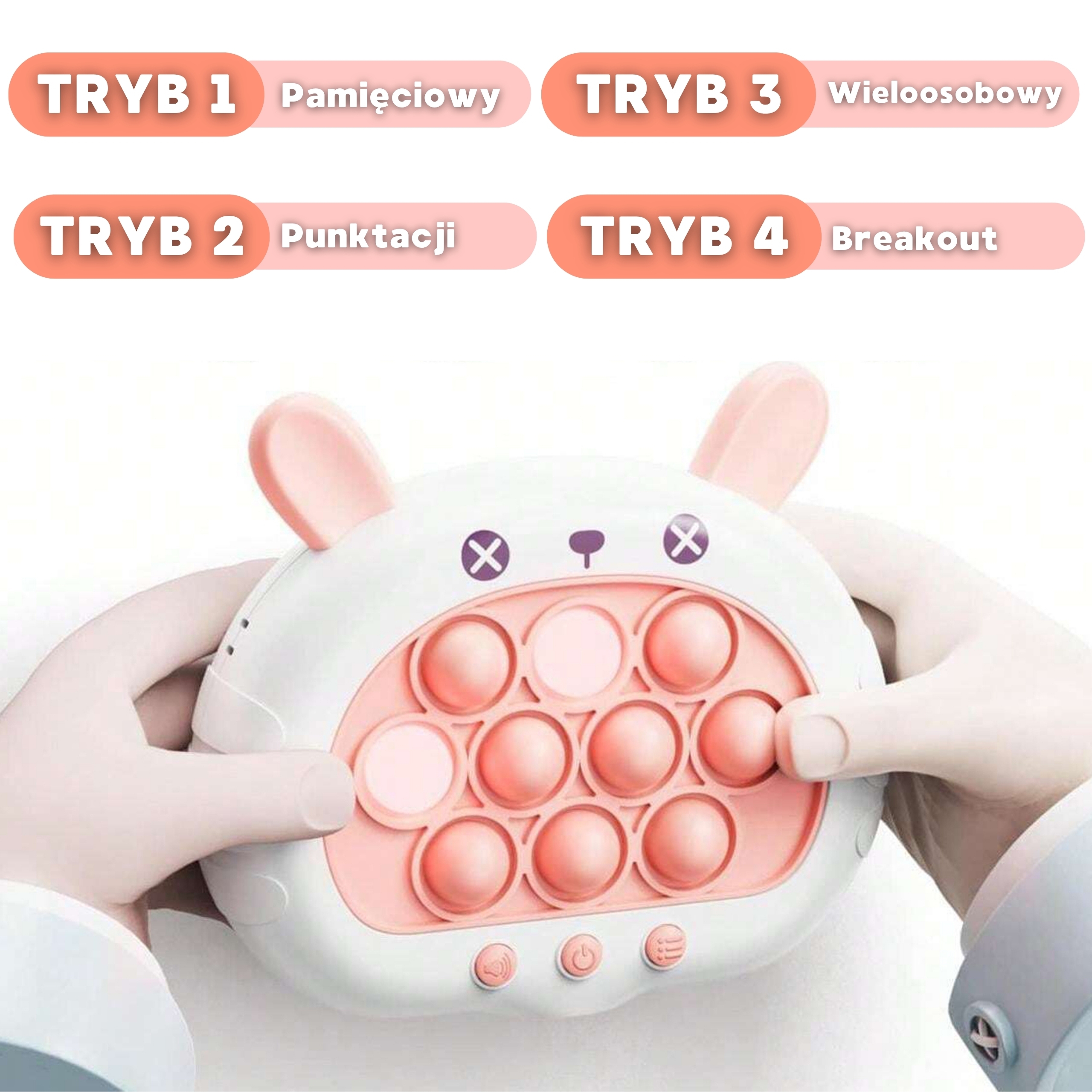 WOOPIE Gra POP IT Elektryczna Antystresowa Zręcznościowa Króliczek