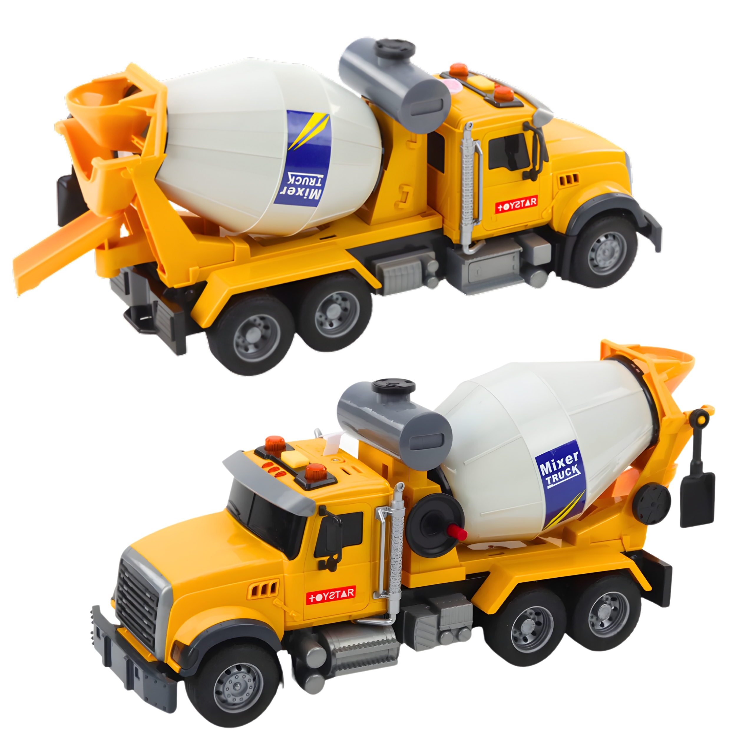 Ciężarówka betoniarka obrotowy bęben światła dźwięki żółta - 3 z 4