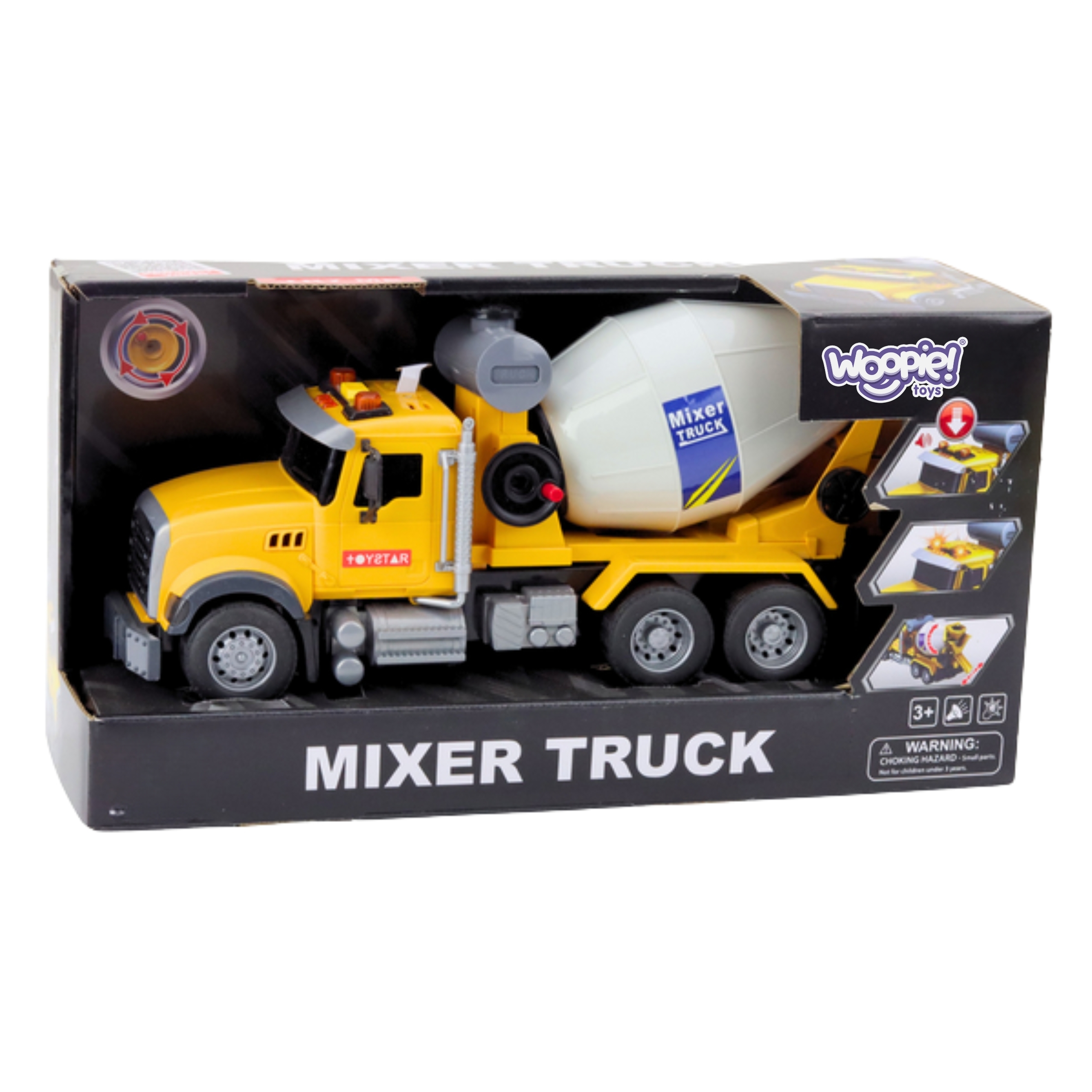 Ciężarówka betoniarka obrotowy bęben światła dźwięki żółta - 4 z 4