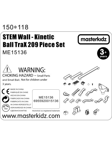MASTERKIDZ Zestaw Konstrukcyjny Tor dla Piłek Tablica STEM 209elementów