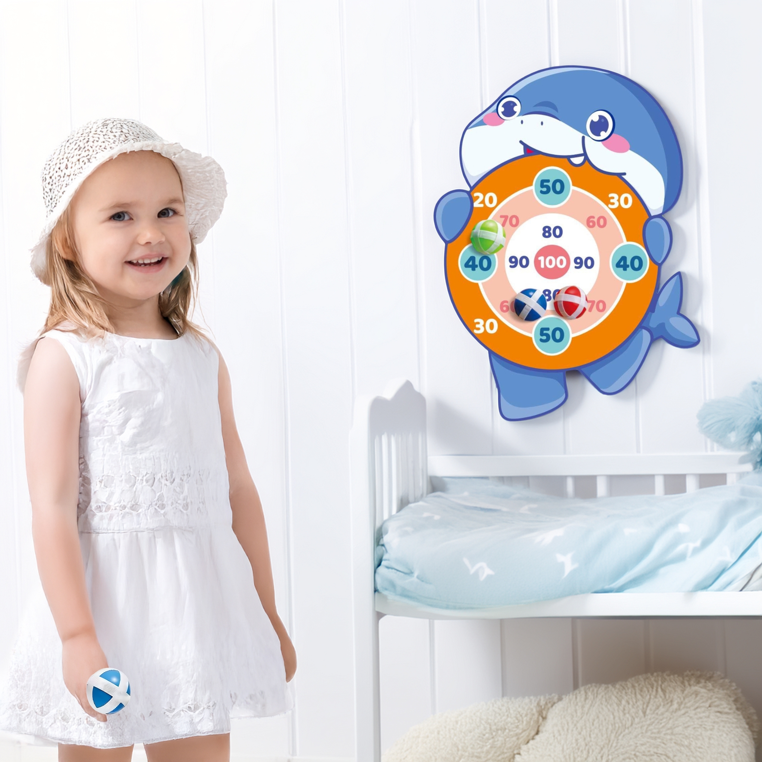 WOOPIE Gra Zręcznościowa w Rzutki na Rzepy Tarcza Rekin