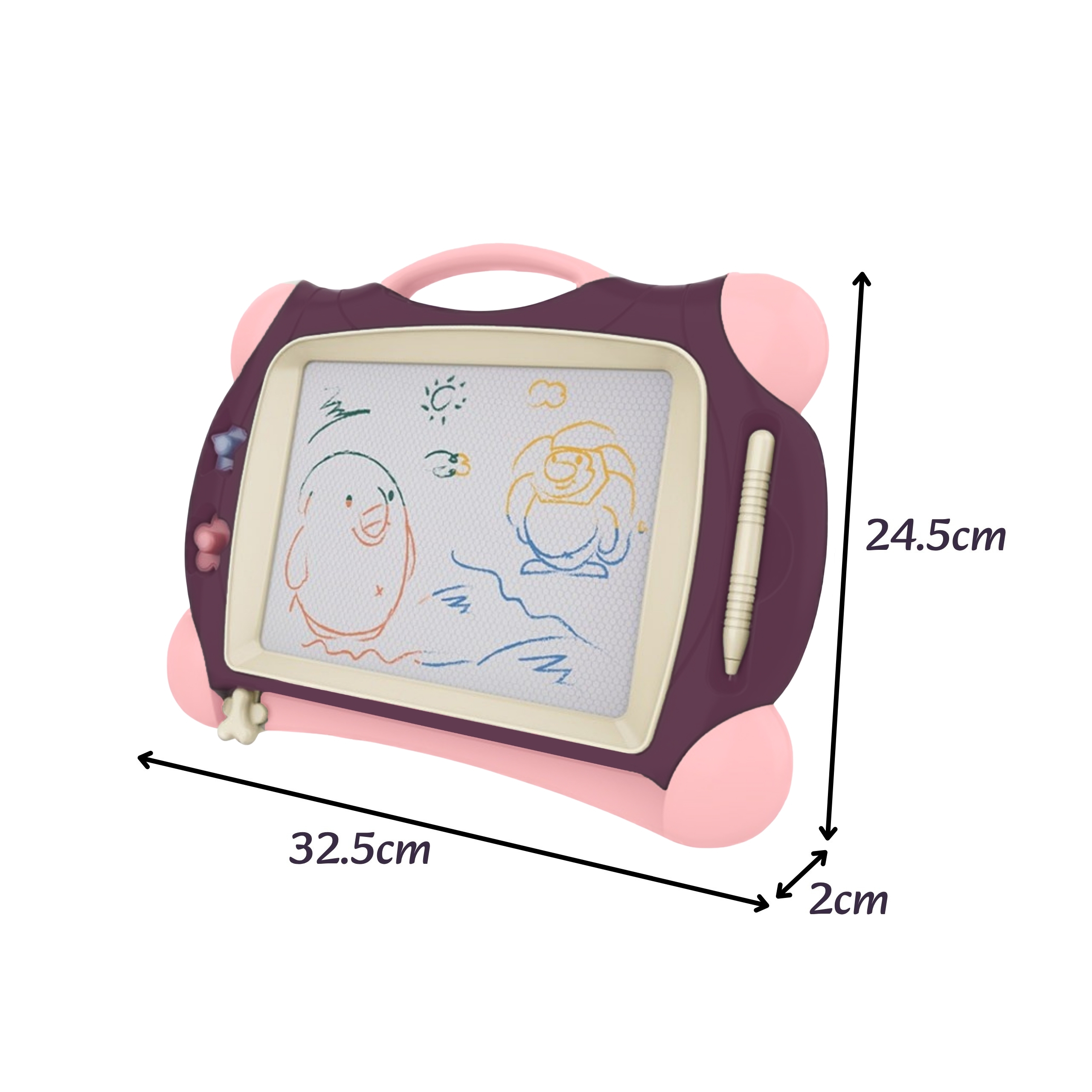 Znikopis tablica magnetyczna kolorowa + 2 stempelki fioletowy - 13 z 13