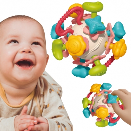 WOOPIE BABY Miękka Grzechotka 4w1 Gryzak Zabawka Sensoryczna dla Niemowląt 0m+