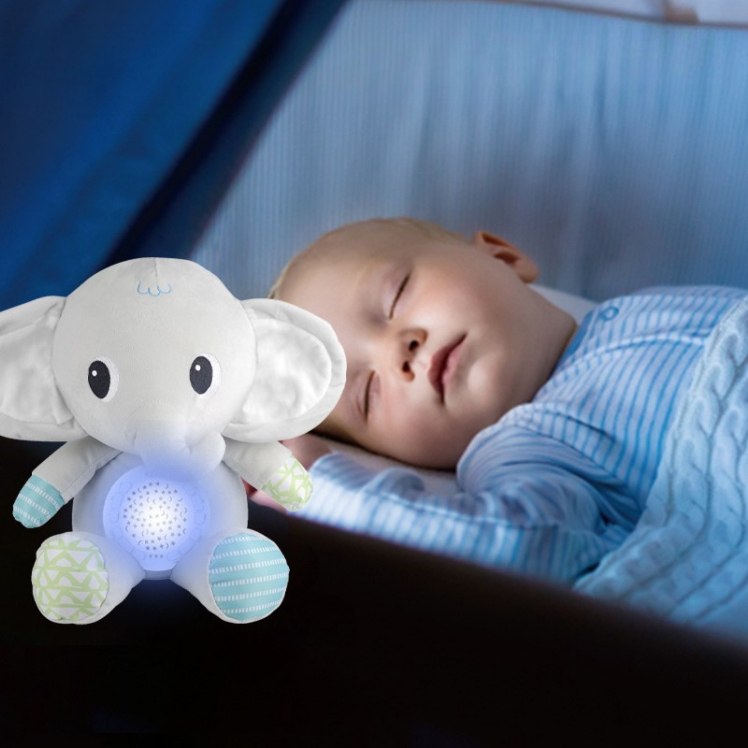 Przytulanka słonik z projektorem uspokajacz 12 melodii - 2 z 7