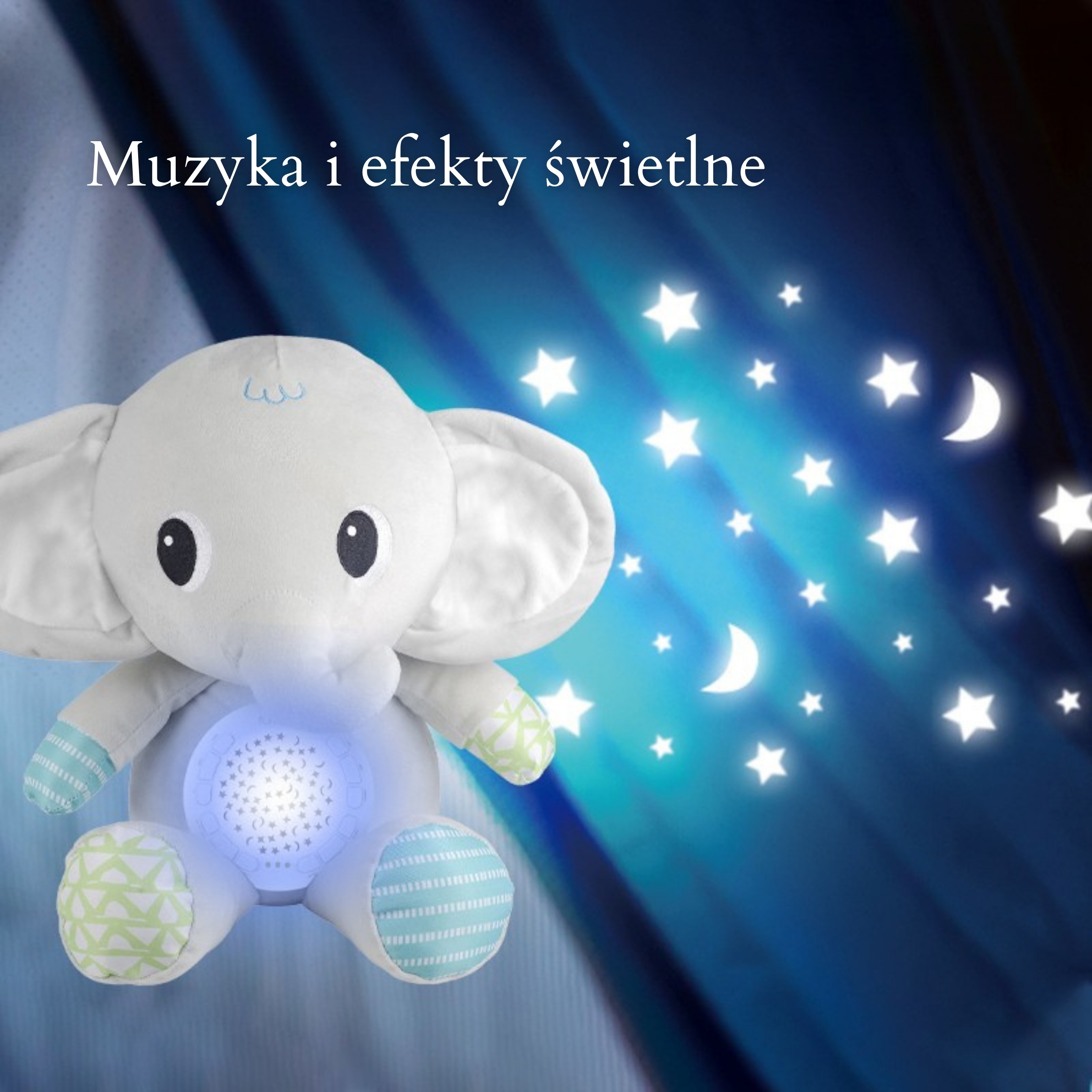 Przytulanka słonik z projektorem uspokajacz 12 melodii - 3 z 7