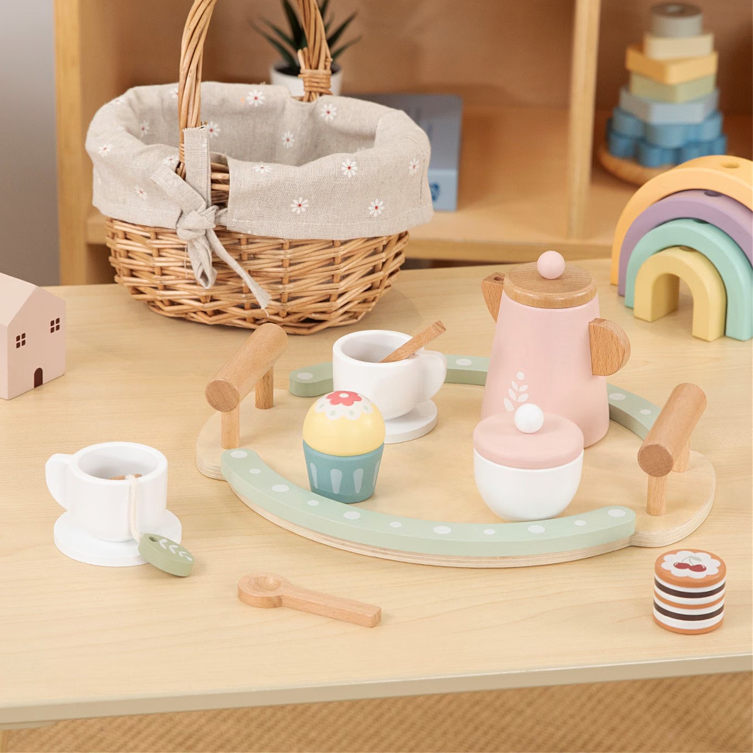 Drewniany zestaw do herbaty i kawy 12 el. fsc - 2 z 8