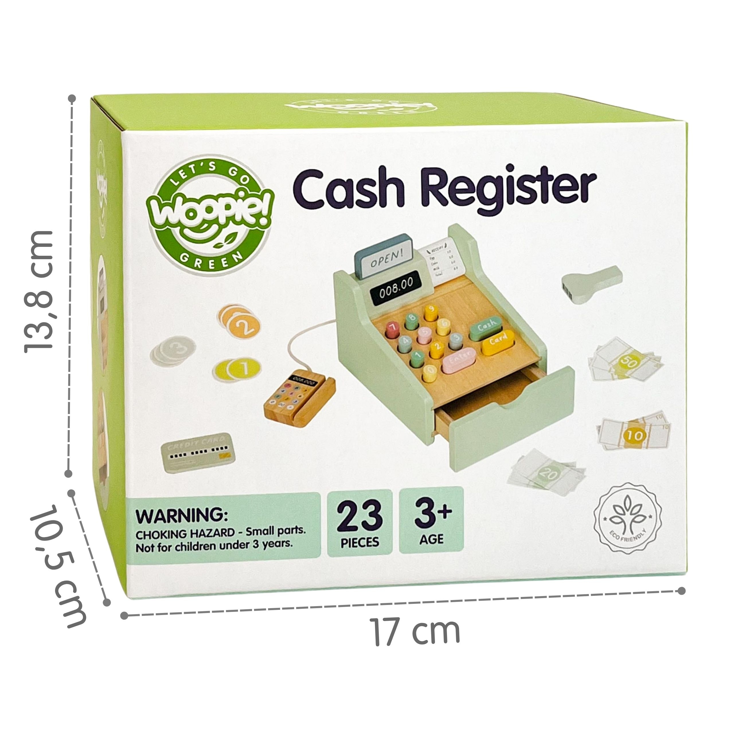 Drewniana kasa sklepowa edukacyjna z akcesoriami 23 el. fsc - 8 z 8