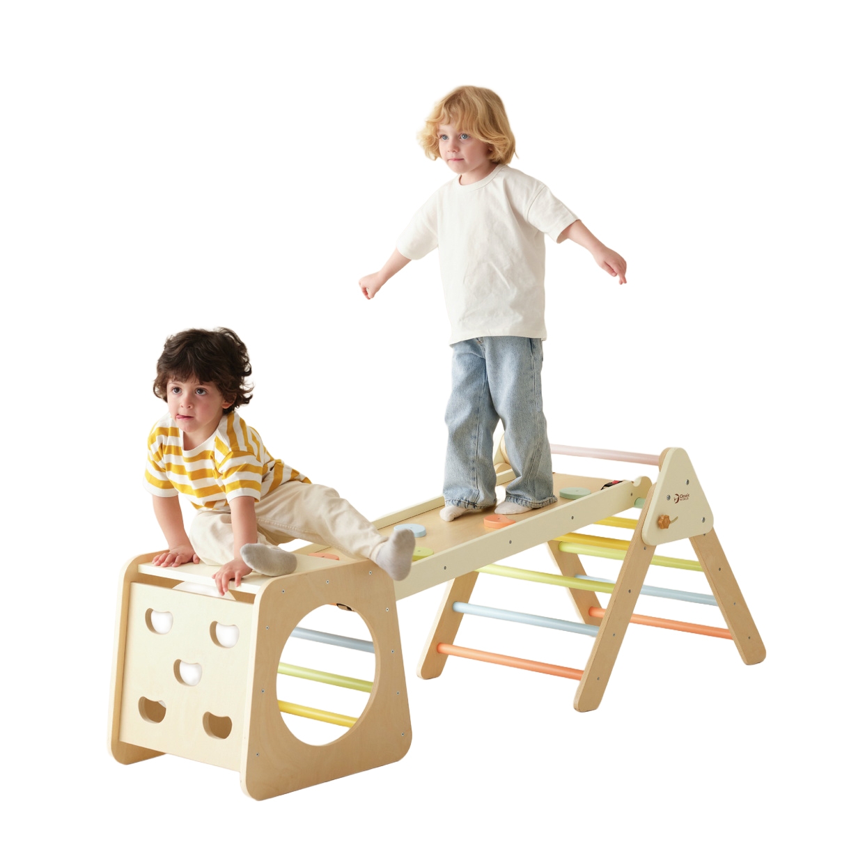 Drewniany zestaw wspinaczkowy trójkąt montessori 5w1 - plac zabaw siłownia indoor dla dzieci - Drewniany zestaw wspinaczkowy trójkąt Montessori 5-w-1 od Classic World to wyjątkowa propozycja...